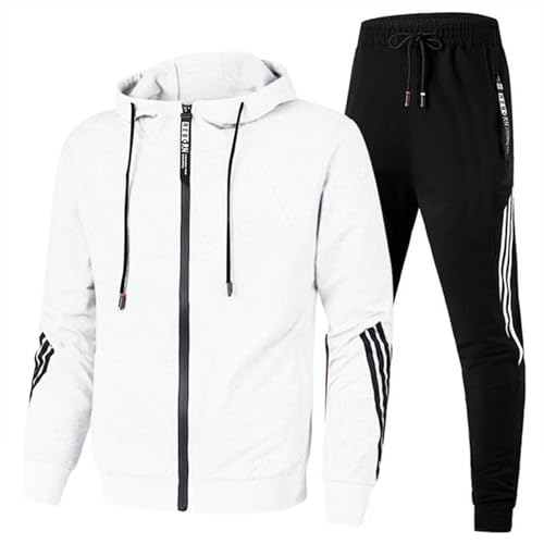 Udbeksid Jogginganzug Herren 2-Teilig Trainingsanzug Hausanzug Oversized Pullover Hoodie Und Baggy Baumwolle Jogginghose Sportanzug Kapuzenpullover Kapuzenjacke Jogginghose Jogginganzug Set von Udbeksid