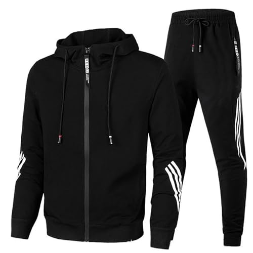 Udbeksid Jogginganzug Herren 2-Teilig Trainingsanzug Hausanzug Oversized Pullover Hoodie Und Baggy Baumwolle Jogginghose Sportanzug Kapuzenpullover Kapuzenjacke Jogginghose Jogginganzug Set von Udbeksid