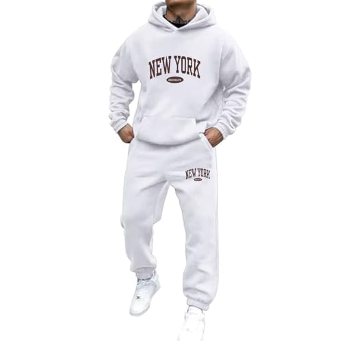 Udbeksid Jogginganzug Herren 2-teilig Hoodie und Jogginghose Männer Trainingsanzug Halloween Kostüm Oversize 2 Teilig Set Tracksuit Y2K Hoodie+Jogginghose Freizeitanzug Sportanzug Hooded Streetwear von Udbeksid