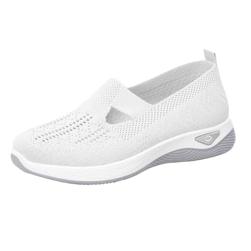Udbeksid Schuhe Damen Orthopädische Walkingschuhe Leicht Sneaker Atmungsaktiv Sommer Turnschuhe Bequem rutschfest Flache 2025 Komfort Einfarbig Laufschuhe Sportschuhe Straßenlaufschuhe Joggingschuhe von Udbeksid