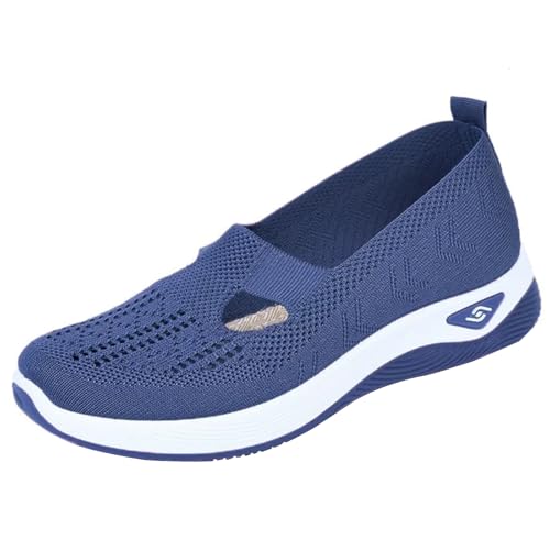 Udbeksid Schuhe Damen Orthopädische Walkingschuhe Leicht Sneaker Atmungsaktiv Sommer Turnschuhe Bequem rutschfest Flache 2025 Komfort Einfarbig Laufschuhe Sportschuhe Straßenlaufschuhe Joggingschuhe von Udbeksid