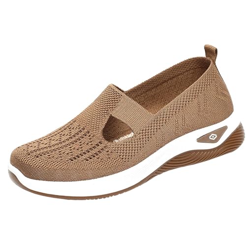 Udbeksid Schuhe Damen Orthopädische Walkingschuhe Leicht Sneaker Atmungsaktiv Sommer Turnschuhe Bequem rutschfest Flache 2025 Komfort Einfarbig Laufschuhe Sportschuhe Straßenlaufschuhe Joggingschuhe von Udbeksid