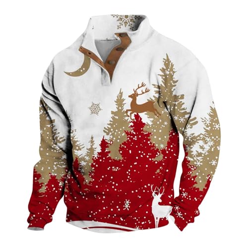 Weihnachtspullover für Herren , Halber Stehkragen, mit Geknöpft, Weihnachtspullover Aus Baumwolle Schwarzer Pullover Herren Herbst Winter 3D Weihnachtsdruck Pullover Männer Weihnachts T-Shirt01 Weihnachtspullover für Herren , Halber Stehkragen, mit Geknöpft, Weihnachtspullover Aus Baumwolle Schwarzer Pullover Herren Herbst Winter 3D Weihnachtsdruck Pullover Männer Weihnachts T-Shirt01 von Udbeksid