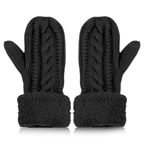 Udbrud Handschuhe Winter Damen, Fingerlose Handschuhe Damen Winter Warme Fäustlinge Kinder Fausthandschuhe Strickhandschuhe für Outdoor Snowboard von Udbrud