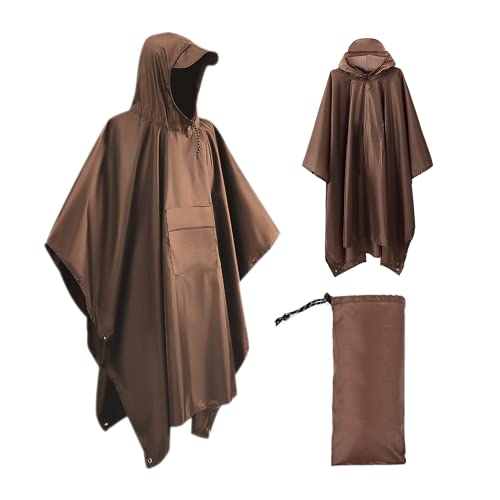 Udbrud Regenponcho Herren Damen, Regenponcho Regenmantel mit Brusttasche 3 in 1 Wasserdicht Regencape Leicht Wiederverwendbar Regen Poncho regenschutz für Wandern Camping Reisen Radfahren von Udbrud