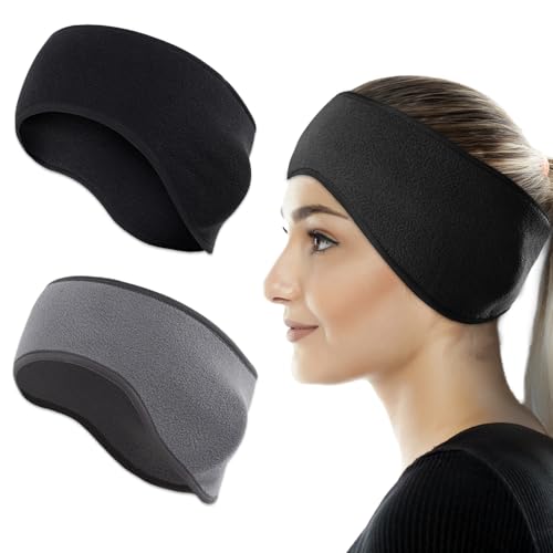 Udbrud Sport Stirnbänd, 2 Stück Ohrenwärmer Stirnbänder Kopfband Warm Winddicht Headband für optimalen Ohrenschutz für Damen Herren für Laufen, Jogging, Wandern, Yoga von Udbrud