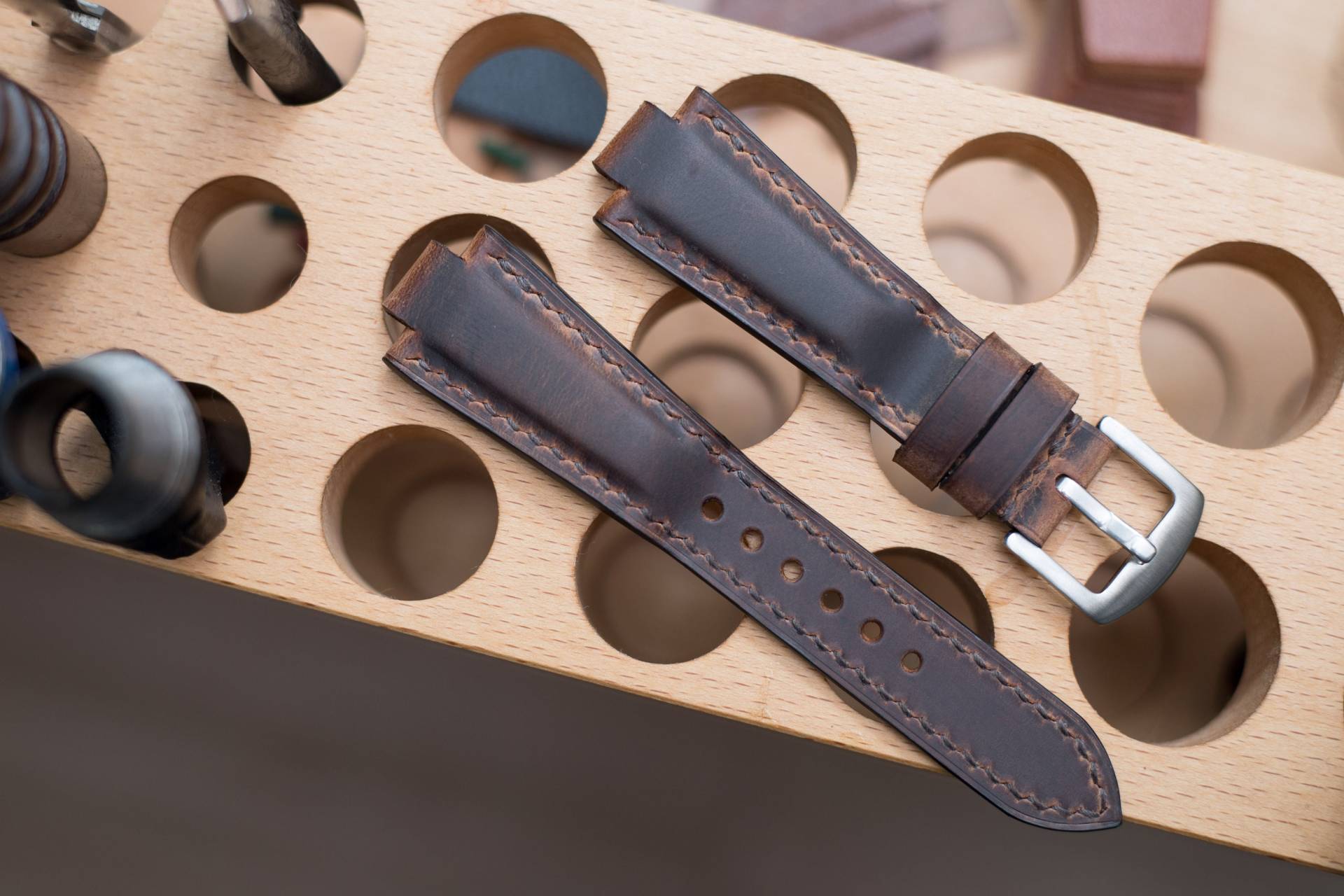 Oris Aquis 43, 5mm, 45, 5mm Kompatibles Uhrenarmband Aus Leder, Pflanzliches Vollleder, Handgefertigt, Handgenäht, Maßgeschneidert von UdolLeather