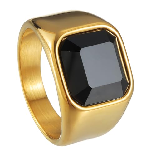 Udolfly Siegelring für Herren, Edelstahl, Pinky-Ring für Männer und Frauen, Silber/Schwarz/Gold, quadratisch, cooler Fingerring, Geschenk für Vater, Ehemann, 11, Metall, Zirkonia Udolfly Siegelring für Herren, Edelstahl, Pinky-Ring für Männer und Frauen, Silber/Schwarz/Gold, quadratisch, cooler Fingerring, Geschenk für Vater, Ehemann, 11, Metall, Zirkonia von Udolfly