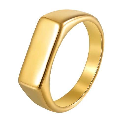 Udolfly Siegelring für Herren, Edelstahl, Pinky-Ring für Männer und Frauen, Silber/Schwarz/Gold, quadratisch, cooler Fingerring, Geschenk für Vater, Ehemann, 9, Metall, Kein Edelstein Udolfly Siegelring für Herren, Edelstahl, Pinky-Ring für Männer und Frauen, Silber/Schwarz/Gold, quadratisch, cooler Fingerring, Geschenk für Vater, Ehemann, 9, Metall, Kein Edelstein von Udolfly