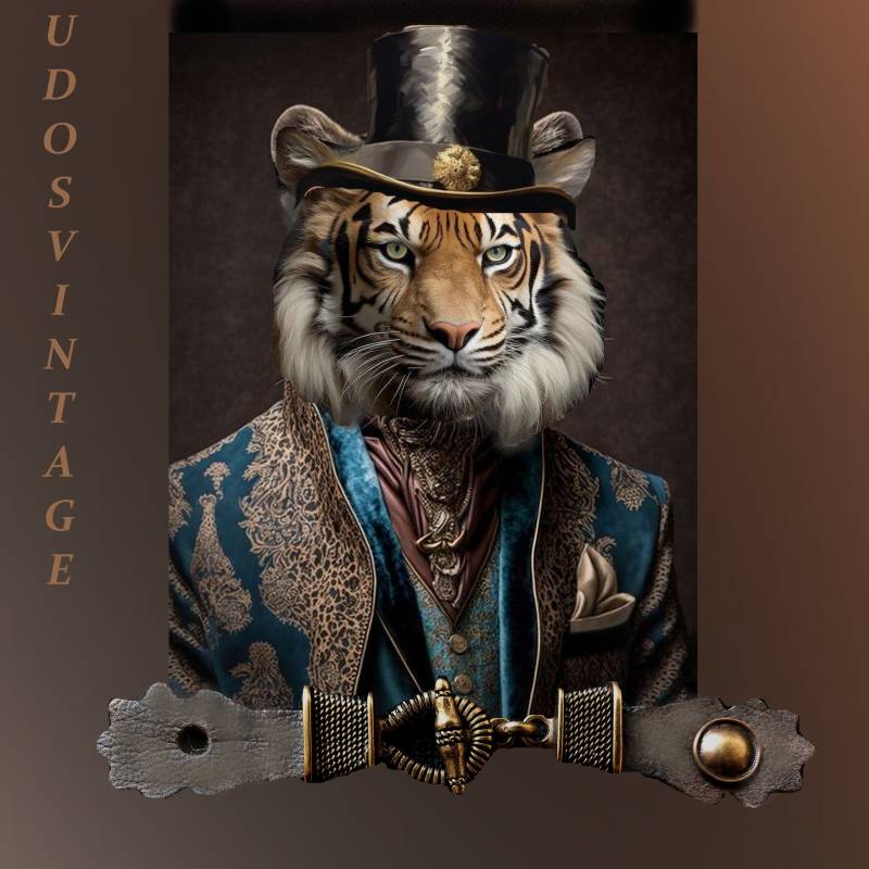 Lederverschluss Mit Messing-Schnalle, Antikleder, 35 Mm X 180 | Gesamtlänge von Udosvintage