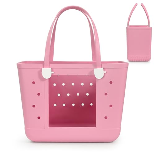 UeKeKicg Gepäck-Gummi-Tragetasche, Strandtasche, Schwarz, pink, 1 Stück UeKeKicg Gepäck-Gummi-Tragetasche, Strandtasche, Schwarz, pink, 1 Stück von UeKeKicg