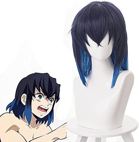 Uearlid Wig Anime Cosplay Anime Cosplay Perücken Demon Slayer Hashibira Inouke Cosplay Perücke for Halloween-Party-Requisitenzubehör mit kostenloser Perücke-Kappe von Uearlid