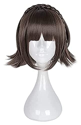 Uearlid Wig Anime Cosplay Anime Persona 5 Makoto Niijima Kurze braune Perücke mit Zopf Cosplay Kostüm Hitzebeständige Kunsthaar Cosplay Perücken von Uearlid