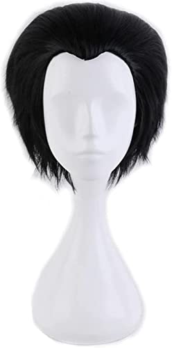 Uearlid Wig Anime Cosplay Anime. Yuri !!! an EIS Katsuki Yuuri Short Black Rucked Back Hitzebeständige synthetische Haare Katsuki Yuri Cosplay Kostüm Perücke von Uearlid