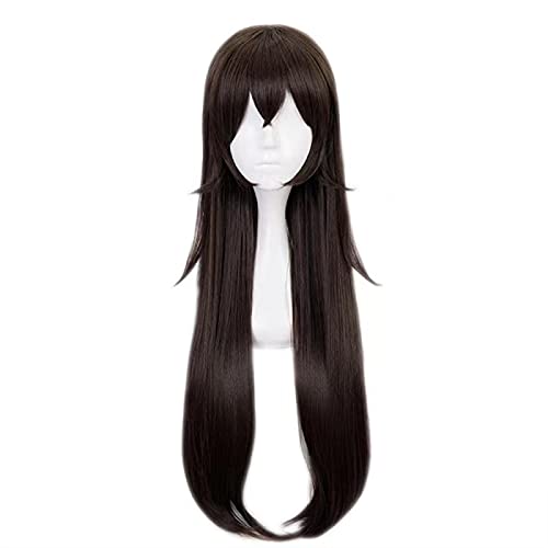 Uearlid Wig Anime Cosplay Bernstein Genshin Wirkung Cosplay Frauen Mädchen 80cm Braune Perücke Cosplay Anime Cosplay Braid Perücken Hitzebeständige synthetische Perücken Halloween von Uearlid
