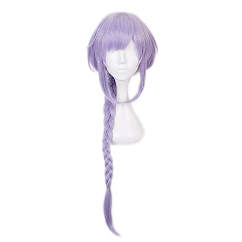 Uearlid Wig Anime Cosplay Genshin Wirkung Cosplay Qiqi Frauen 75cm Lange Licht lila Perücke Cosplay Anime Cosplay Perücken Hitzebeständige synthetische Perücken Halloween von Uearlid