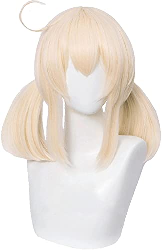 Uearlid Wig Anime Cosplay K Game Genshin Wirkung Klee Perücke Cosplay Ekor Kuda Beige Rambut Sintetis Tahan Sedang Halloween von Uearlid
