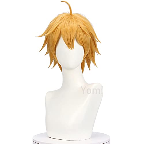 Uearlid Wig Anime Cosplay THASMA Cosplay Perücke Spiel Genshin Wirkung THMA Hellbraunes Pferdeschwanzhaar Peluca Anime Halloween Party Karneval Rollenspielperücken von Uearlid