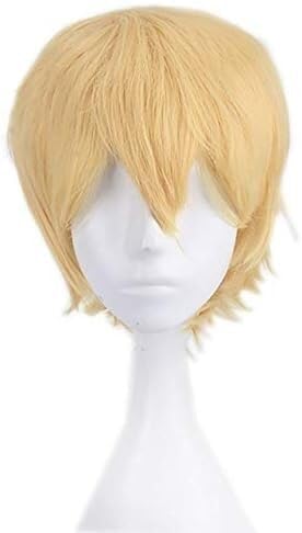 Wig Anime Cosplay APH Cosplay Perücken Prince Golden Kurze Flauschige Layered Synthetische Haar for Männer APH Axis Powers Hetalia Cosplay Perücke + Perücke kappe von Uearlid