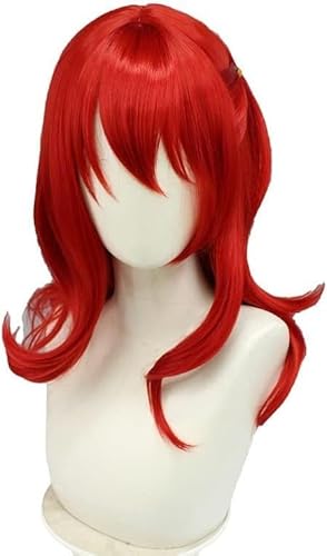 Wig Anime Cosplay Anime Bocchi The Rock! Cosplay Ikuyo Kita Cosplay Perücke Kurze Rote Gerade Synthetische Haar Hitzebeständige Frauen Perücke + Perücken Kappe von Uearlid