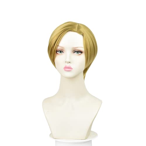 Wig Anime Cosplay Anime Ce soir ou jamais Cosplay Perücke Kurze Blonde Haare Hut Hitzebeständige Faser Haar + Perücke Kappe Partei Rolle spielen Mädchen Frauen von Uearlid