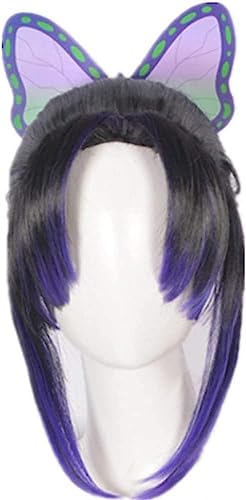 Wig Anime Cosplay Anime Cosplay Perücke Perücken Karneval Hitzebeständiges Kunsthaar Karneval Halloween (Kochou Shinobu Perücke) von Uearlid