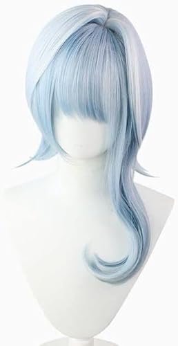 Wig Anime Cosplay Anime Eula Ice Cosplay Wig Game Genshin Impact Long Blue Curly Heat Resistant Synthetic Hair Role Play Wigs + Wig Cap von Uearlid