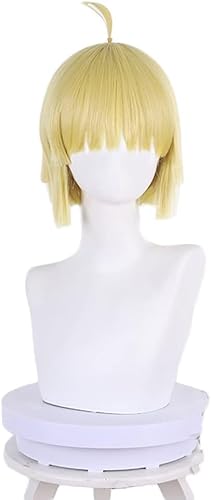 Wig Anime Cosplay Anime Hell's Paradise Jigokuraku Yamada Asaemon Fuchi Perücke Blonde Hime-geschnittene kurze glatte Partyhaare Halloween + Perückenkappe von Uearlid