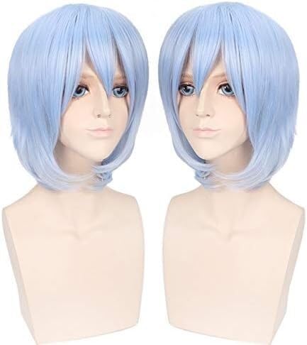 Wig Anime Cosplay Anime IDOLiSH7 Tamaki Yotsuba Cosplay Perücke Hitzebeständiges blaues kurzes synthetisches Haar Tamaki Yotsuba Cosplay Kostüm Perücken + Perückenkappe Einheitsgröße Yotsuba von Uearlid