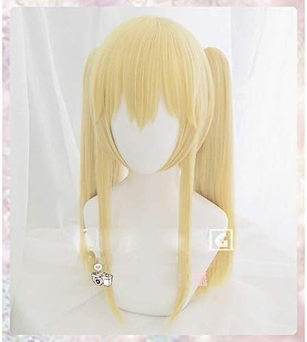 Wig Anime Cosplay Anime Kakegurui Saotome Meari Cosplay Perücken Halloween Frauen/Mädchen Hellgold Langes Pferdeschwanzhaar + Perückenkappe von Uearlid