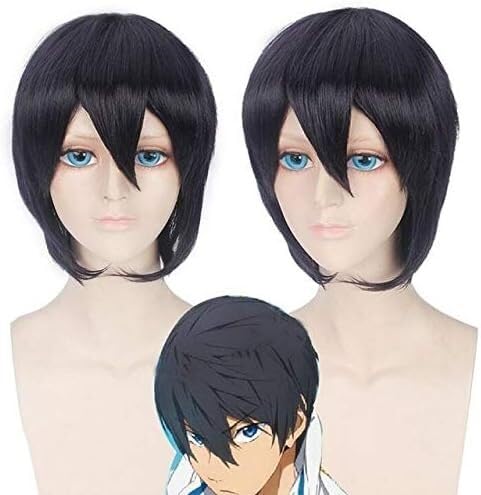 Wig Anime Cosplay Anime Kostenloser Iwatobi Swim Club Cosplay Kostüm Perücke Party Kostüm Haar Haruka Nanase Hazuki Nagisa Rin Matsuoka Cosplay Perücken (Color : Nanase Haruka PL-222, Size : One Siz von Uearlid