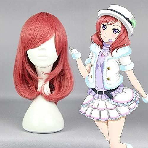 Wig Anime Cosplay Anime Love Live Schule Idol Projekt Cosplay Perücke Maki Nishikino Cosplay Perücken Hitzebeständige Synthetische Halloween Karneval Party Perücke + kappe von Uearlid