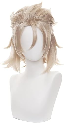 Wig Anime Cosplay Anime Sayu Cosplay Wig for Game Genshin Impact Cosplay Wigs with Free Wig Cap (Color : Albedo) von Uearlid