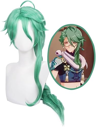 Wig Anime Cosplay Anime Sayu Cosplay Wig for Game Genshin Impact Cosplay Wigs with Free Wig Cap (Color : Baizhu) von Uearlid