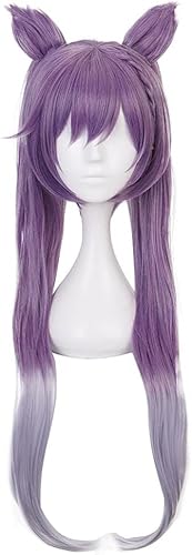 Wig Anime Cosplay Anime Sayu Cosplay Wig for Game Genshin Impact Cosplay Wigs with Free Wig Cap (Color : Keqing) von Uearlid