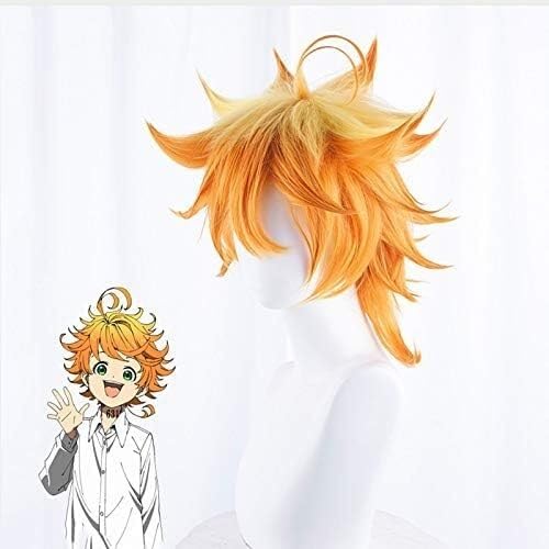 Wig Anime Cosplay Anime The Promised Neverland Cosplay Perücken Emma Cosplay Perücken Hitzebeständige synthetische Perücke Halloween Party Unisex Cosplay Perücke + Kappe von Uearlid