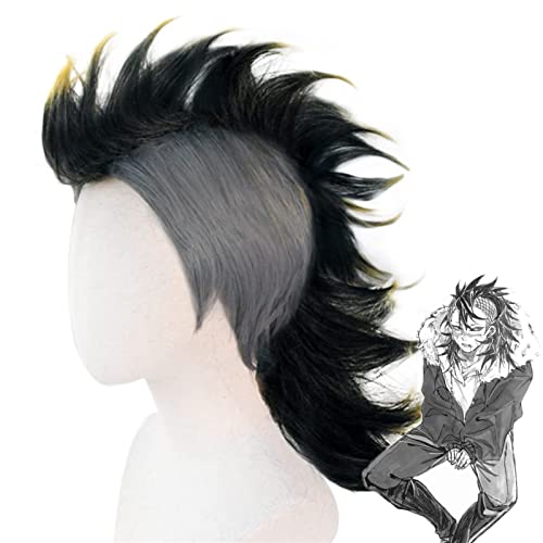 Wig Anime Cosplay Cosplay Accessoire Anime Demon Slayer: Kimetsu Nein Yaiba Cosplay Langes lockiges Haar Synthetische Perücke Gold Braun Gradient Rot Kurze Gerade Haar Perücke ( Color : #19 , Size : O von Uearlid