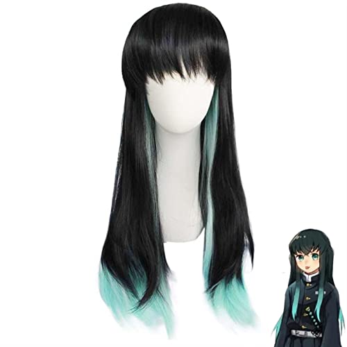 Wig Anime Cosplay Cosplay Accessoire Anime Demon Slayer: Kimetsu Nein Yaiba Cosplay Langes lockiges Haar Synthetische Perücke Gold Braun Gradient Rot Kurze Gerade Haar Perücke ( Color : Natural Black Wig Anime Cosplay Cosplay Accessoire Anime Demon Slayer: Kimetsu Nein Yaiba Cosplay Langes lockiges Haar Synthetische Perücke Gold Braun Gradient Rot Kurze Gerade Haar Perücke ( Color : Natural Black von Uearlid