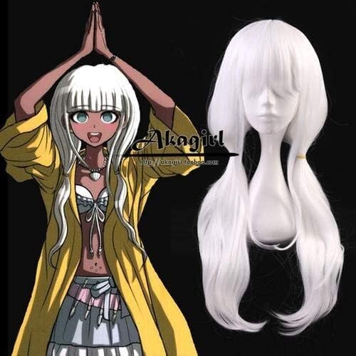 Wig Anime Cosplay Danganronpa V3 Angie Yonaga Anjii Anime Cosplay Wig Heat Resistant Wigs For Women Long Synthetic Hair +Cap von Uearlid