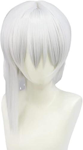 Wig Anime Cosplay Fulgur Ovid Perücke, graue Perücke mit Pony, Cosplay-Kostüm, synthetische, kurze, gerade Perücken for Halloween, Party, Alltag, Perückenkappe von Uearlid