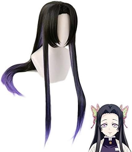 Wig Anime Cosplay Kochou Kanae Kochou Shinobu Long Straight Wig Cosplay Costume Synthetic Hair Women Party Wigs + Cap von Uearlid