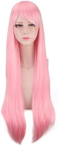 Wig Anime Cosplay Lange gerade Perücke Re:Zero Starting Life In Another World Cosplay-Perücke Ram & Rem Cosplay-Kostüm Play Sister Perücken + Mütze (Color : Pink wig) von Uearlid