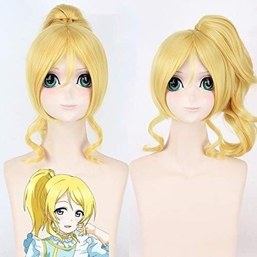 Wig Anime Cosplay LoveLive Sunshine Tsushima Yoshiko Kanan Matsuura Cosplay Perücke Love Live Yohane Kunikida Hanamaru Mari Ohara Chika Haar Perücken + Perückenkappe (Color : Eli Ayase) von Uearlid