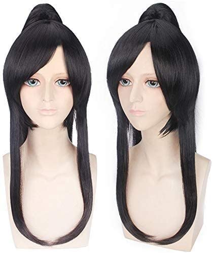 Wig Anime Cosplay Perücke For Perfekt For Alltägliche Partys Exorzismus Boy Cos Kanda Yu Perücke Ashura Black Ponytail Anime Cos Perücke von Uearlid