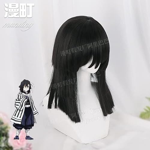 Wig Anime Cosplay Perücke Haar Kamado Nezuko Kochou Shinobu Kamado Tanjirou Kochou Shinobu Einheitsgröße ATokitou Muichirou (Color : Iguro Obanai, Size : One Size) von Uearlid