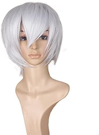 Wig Anime Cosplay Perücke for Anime Kamisama Kiss Tomoe Silbrig Kurze Perücke Cosplay Kostüm Kamisama Liebe Hitzebeständige Kunsthaar Männer Frauen Cosplay Perücken von Uearlid