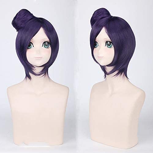 Wig Anime Cosplay Perücke for Fasching Nachtleben CluI Party Dress Up Perücke Cos Perücke Akira Konan Deep Purple Anime Perücke 031 von Uearlid