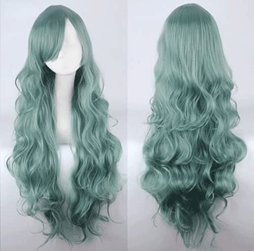 Wig Anime Cosplay Perücke for Perfekt for alltägliche Partys Cospay Perücke 80 cm langes lockiges Haar Universal Style Thick Air Curling Gesicht Kopfbedeckung Farbe: Jf80-5 (Color : JF80-10) von Uearlid