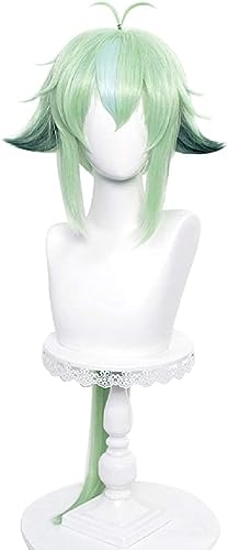 Wig Anime Cosplay Rote Pferdeschwanz-Perücke for Diluc Genshin Cosplay, lange lockige Anime-Party-Perücken + Perückenkappe (Size : Sucrose) von Uearlid