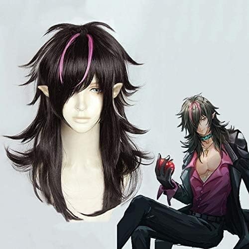 Wig Anime Cosplay Spiel Arknights Mitternacht Cosplay Perücken Hohe-temperatur Faser Synthetische Haar Perücke Halloween Party Kostüm Spielen Perücke + Perücke Kappe von Uearlid